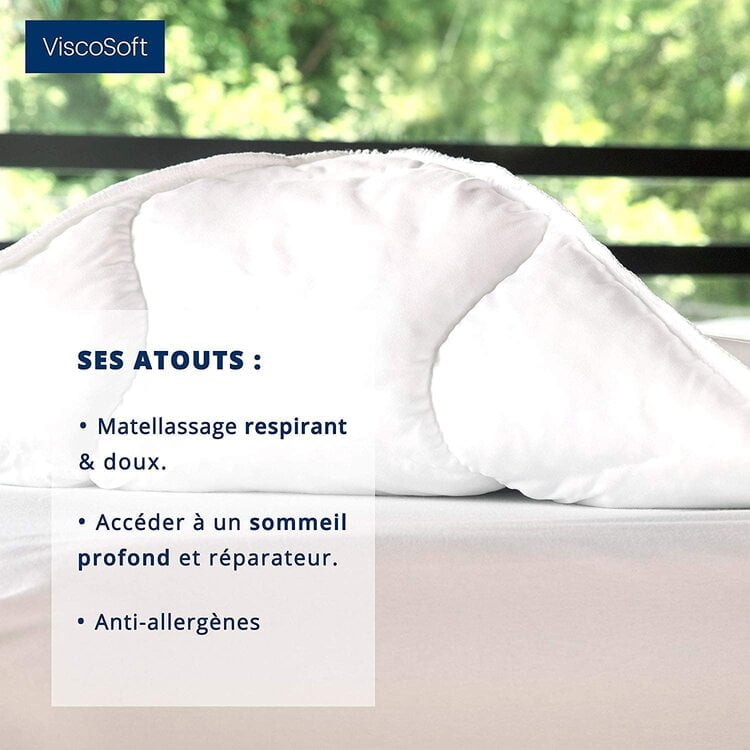 Niagara Surmatelas en Bambou 140 x 200 x 5 cm, rafraîchissant