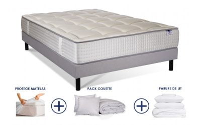 pack-ensemble sommier matelas oreiller couette parure de lit pack de literie sommier matelas