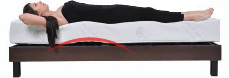 femme allongée sur sommier à plots avec matelas